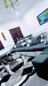 贝宁城Naboya House Serviced Apartment的带沙发和电视的客厅