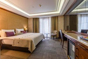 伊斯坦布尔欧洲之星老城区酒店的酒店客房,配有床和电视