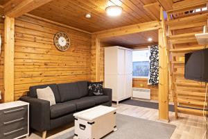 伊瓦洛Arctic River Resort的带沙发和电视的客厅