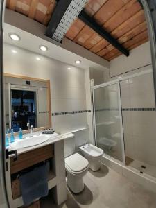 里奥夸尔托Casa Quinta FP en Rio Cuarto的浴室配有卫生间、盥洗盆和淋浴。