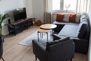 哈姆Modern 3Room Apartment Free Wifi Netflix and free Parking的客厅配有沙发和桌子