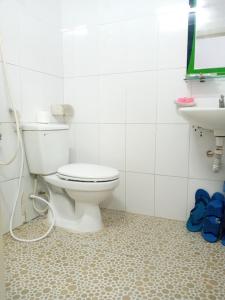 河仙Khách Sạn Tú Anh的一间带卫生间和水槽的浴室