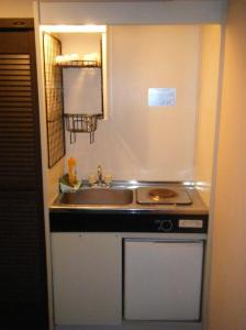 大阪太阳广场临海酒店的一间带水槽和炉灶的小厨房