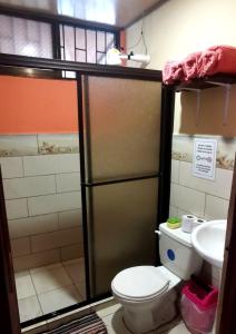 卡维塔Starfish Cahuita's House - Casa Vacacional的一间带卫生间和水槽的浴室