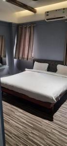 索拉普Hotel Ashirwad, Solapur的一间卧室,卧室内配有一张大床