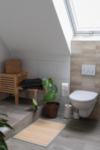 阿沙芬堡Altbau Appartement - klein aber oho的一间带卫生间和植物的浴室