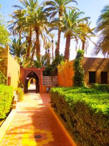 扎古拉切斯阿里酒店 的庭院里种有棕榈树,还有一条小路