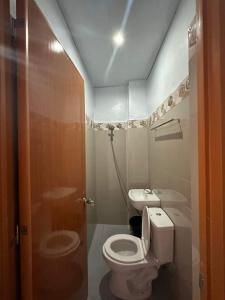 RedDoorz at FJ Hotel Tubungan Iloilo的一间带卫生间和水槽的浴室