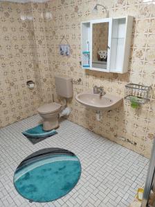 汉堡Five Oaks Hamburg的一间带卫生间和水槽的浴室