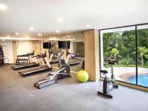 茂物茂物拉亚宜必思风格酒店的健身房设有健身器材和游泳池