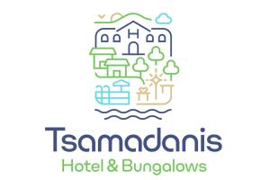 KaravómilosTsamadanis Hotel & Bungalows Friends Family的酒店和简易别墅的标志