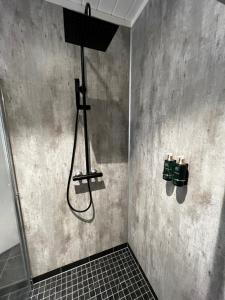 史特林Stryn House - Hotel & Apartments的带淋浴喷头的浴室
