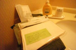 富士河口湖旅馆的一间浴室