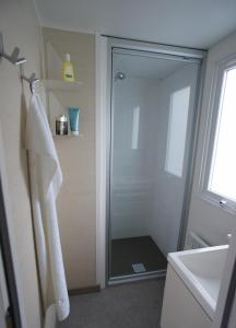 Cottage的带淋浴的浴室和玻璃门