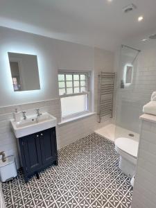 约维尔West Hendford House - Apt 1的白色的浴室设有水槽和卫生间。