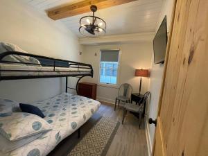 圣西蒙斯岛Tree Spirit Retreat - 4310 Third Street的一间卧室配有双层床和书桌