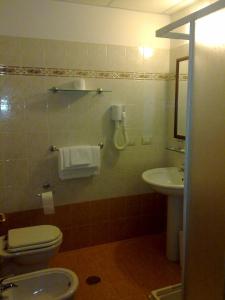 罗马桑皮耶特罗酒店的一间带卫生间和水槽的浴室