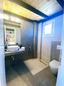伊拉克里萨olea resort的一间带水槽和卫生间的浴室