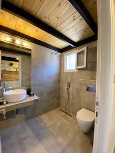 伊拉克里萨olea resort的浴室配有白色卫生间和盥洗盆。