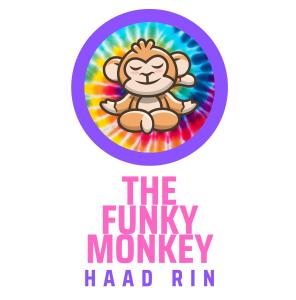 哈林海滩The Funky Monkey Hostel的毛毛猴的标志