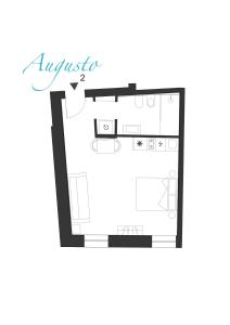 里米尼Corso51 Suite Apartments的澳洲房屋的平面图