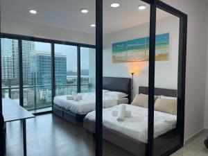 努沙再也Almas Suites Double Bed @Legoland的海景客房 - 带两张床