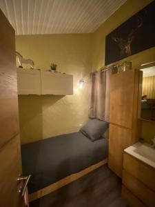维尔通Repère du Cerf的小房间设有床和水槽