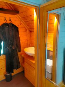 DoezumSterrenzicht的小屋内的浴室设有盥洗盆和卫生间