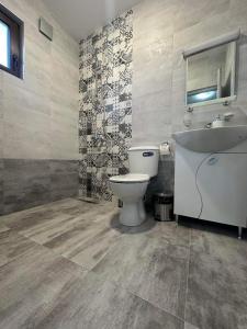 萨帕雷瓦巴尼亚Къща за гости Елит (Guest House Elite)的一间带卫生间和水槽的浴室