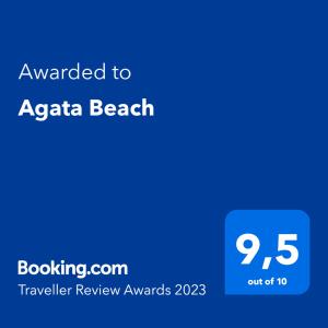 Agata Beach的证书、奖牌、标识或其他文件