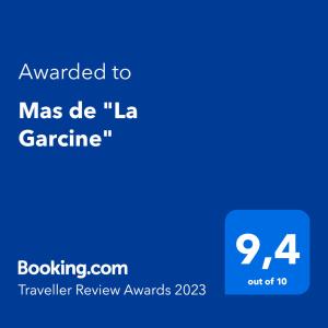 马藏Mas de "La Garcine"的手机的屏幕,带有想要传给大人的文字
