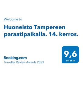 Huoneisto Tampereen paraatipaikalla. 14. kerros.平面图