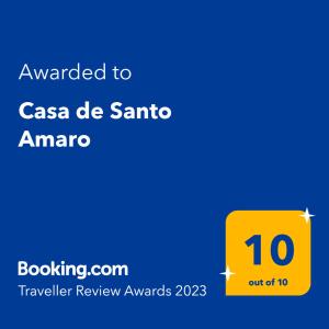 Santo AmaroCasa de Santo Amaro的黄色标志,标有发往casa de santa amara的文字