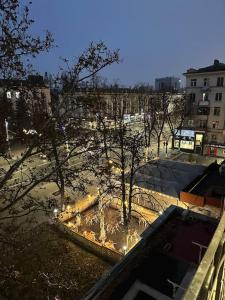 基希讷乌Apartment in center of Chisinau的城市的顶部景观,树木和建筑