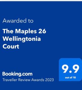 The Maples 26 Wellingtonia Court的证书、奖牌、标识或其他文件