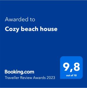 皮尔瓦利亚Cozy beach house的给舒适的海滨别墅的手机短信的屏幕