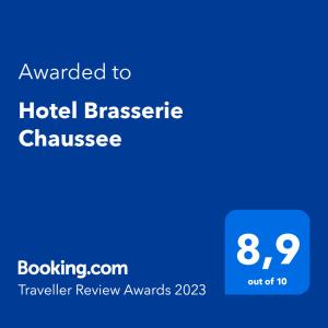 塞海姆-尤根海姆Hotel Brasserie Chaussee的壁炉壁炉的屏幕灯具,上面的文字被授予酒店壁炉