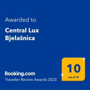 Central Lux Bjelašnica的证书、奖牌、标识或其他文件