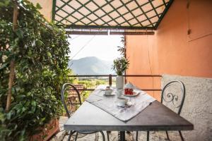 卢卡Casetta di Butia, Appartamento Iris的美景阳台配有桌椅