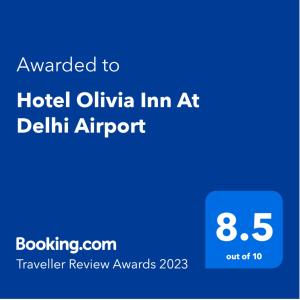 新德里Hotel Olivia Inn At Delhi Airport的戴利机场酒店在线旅馆屏幕