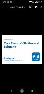 贝尔格拉诺将军镇Casa Simona Villa General Belgrano的家庭电脑屏幕,有家庭打印机网站