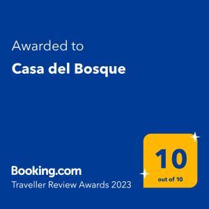 圣卡洛斯-德巴里洛切Casa del Bosque的标有发到casa del bosque的黄色标语