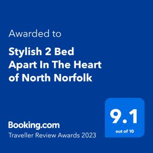 北沃尔舍姆Stylish 2 Bed Apart In The Heart of North Norfolk的手机的屏幕截图,文字升级为寿司床的制剂
