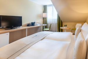 埃朗根厄尔兰根精选酒店的配有一张床和一台平面电视的酒店客房