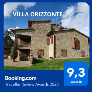卡斯德尔诺沃贝拉登卡Villa Orizzonte的阅读别墅或游客评奖的标志