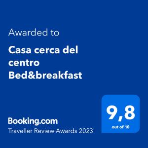 门多萨Casa cerca del centro Bed&breakfast的手机的屏幕,手机的文本被授予casa erica de