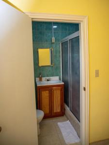 圣伊格纳西奥La Cascada Stays的浴室配有卫生间、盥洗盆和淋浴。
