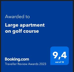 圣米格尔德阿沃纳Large apartment on golf course的高尔夫球场上一幅大预约的屏幕