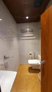 孟买HOTEL RIGGA INN KOKILABEN DHIRUBHAI AMBANI Hospital的一间带水槽和卫生间的浴室