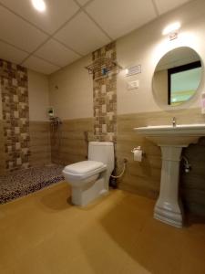 AgacaimBrit's Palace Goa的一间带卫生间和水槽的浴室